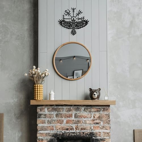Rajukit Nordic Crow Wall Art with Celtic Symbols and Sacred Geometry