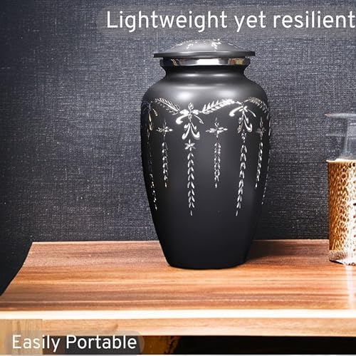 Elegant Engraved Aluminum Cremation Urn - Durable Memorial with Secure Screw Top Lid