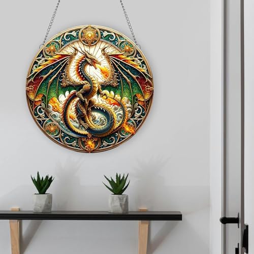 MATIHAY Flying Fire Dragon Window Hanging