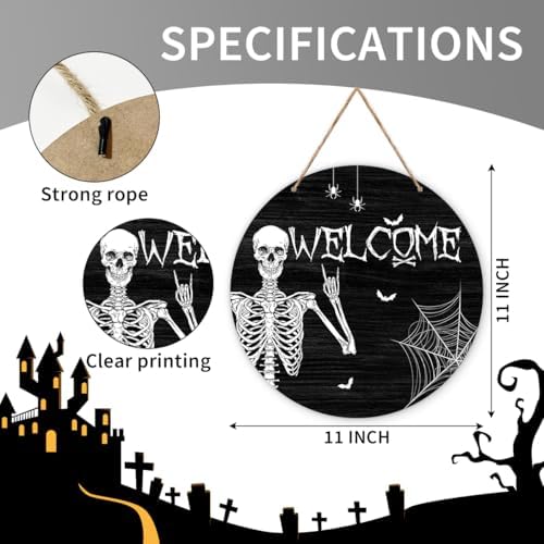 Zyoge Halloween Skeleton Welcome Sign Door Decor