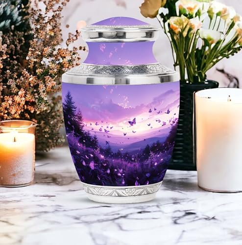 JAGASY Lavender Hills Butterflies Urn for Ashes