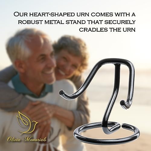 Mini Blue Heart Urn for Ashes - Wing Shaped Keepsake