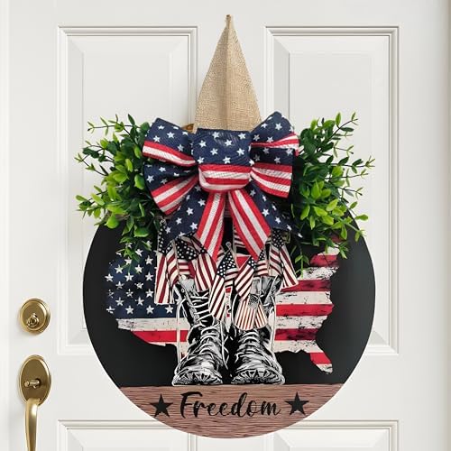 Patriotic Wreath With Flag and Boots for Ceremonies
