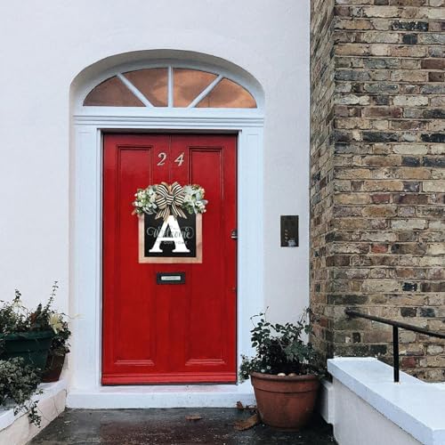 ELEFOCUS Last Name Front Porch Decor Welcome Sign Wreath