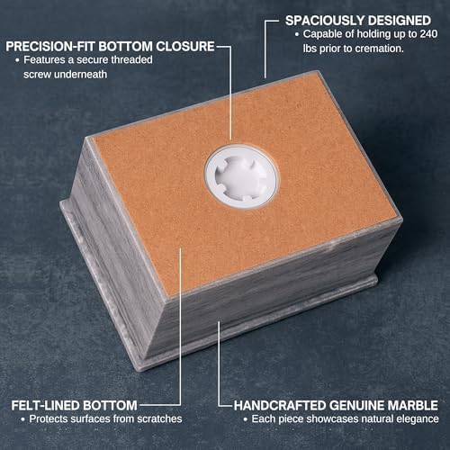 Bey-Berk Deering Moments Botticino Beige Urn for Human Ashes Adult Size Grey