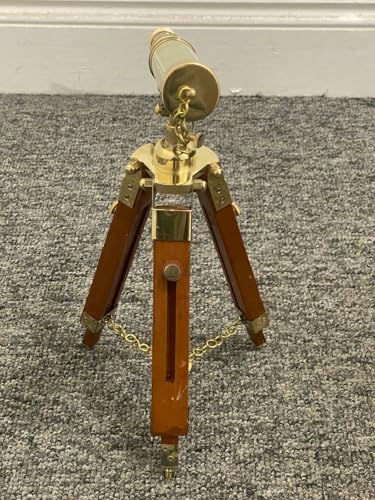 Antique Brass Telescope with Adjustable Tripod Stand