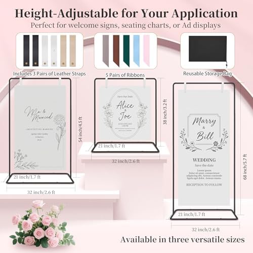 Adjustable Wedding Welcome Sign Stand Holder