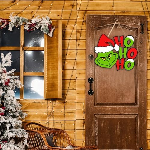 2 Piece Christmas Door Signs with Hanging Strings