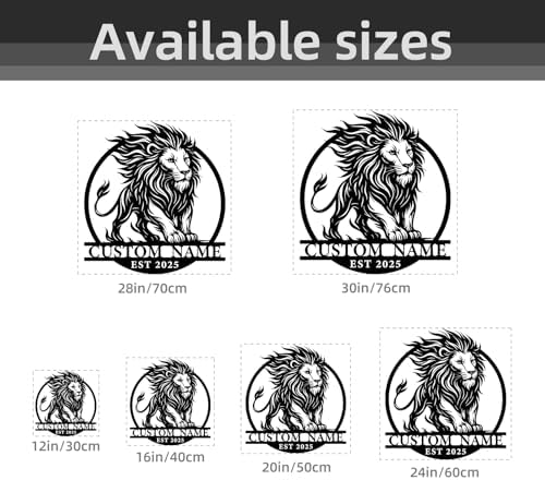Custom Lion Metal Sign Dcor Strength Pride Wall Decor