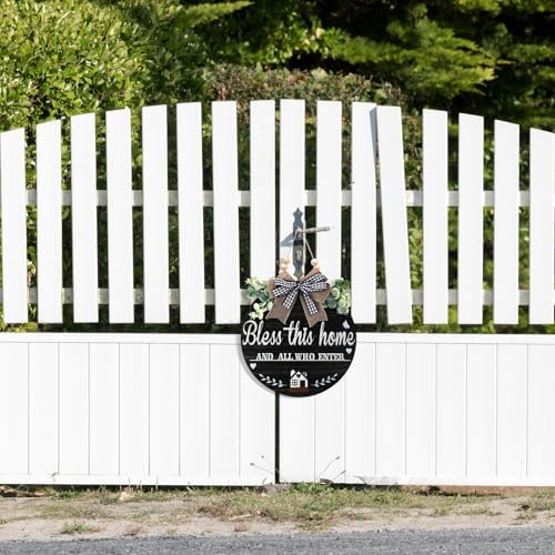 3D Bless This Home Wooden Front Door Sign Christian Welcome Decor