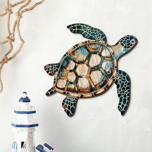 Semeid Handcrafted Wooden Sea Turtle Wall Art Decor