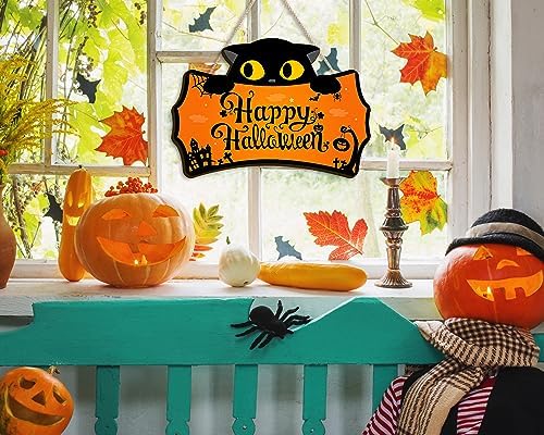 Pigort Happy Halloween Front Door Sign