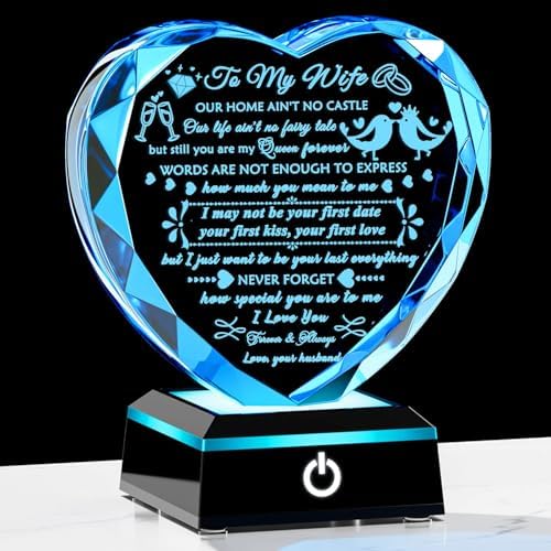 Romantic Crystal Heart Gift for Wife from Husband