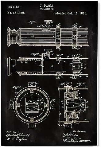 Lantern Press 12x18 Inch Premium Wood Sign with Telescope