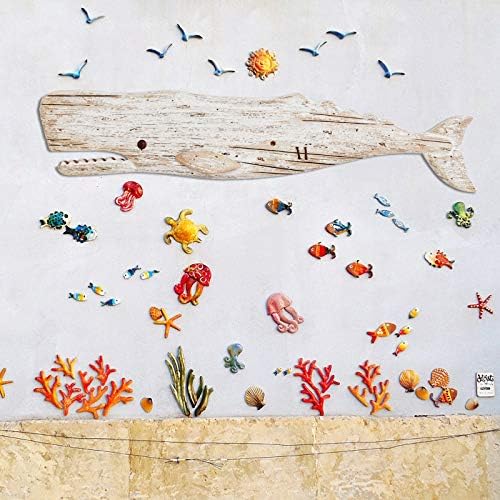 Wooden Whale Wall Decoration - Rustic Nautical Decor