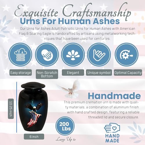 American Flag Eagle Cremation Urns for Adult Ashes