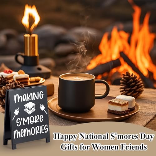 4Pcs Smores Day Camping Decor Signs Set