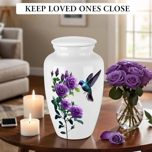 Abooxiu 10 Inch Ceramic Hummingbird Urn for Ashes