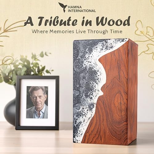 Grey Ocean Rosewood Cremation Urn for Men