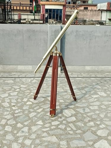 Handmade Nautical Double Barrel Telescope with 39-Inch Tripod