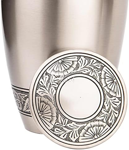 INTAJ Pewter Brass Cremation Urn for Adult Ashes