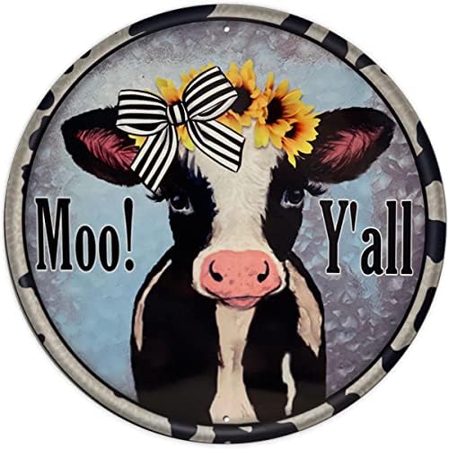 Heating Master Shabby Durable Thick Cow Sign 12x12 Inches