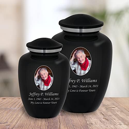 Homage Medium Engraved Cremation Urn for Ashes - Graphite Grey