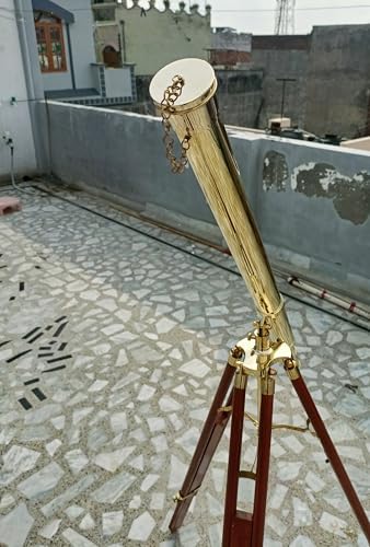 Handmade Nautical Double Barrel Telescope with 39-Inch Tripod