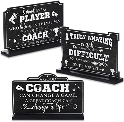 Capoda 3 Pcs Coach Gifts Wooden Sign Decorations
