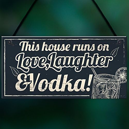 Fun Laughter Vodka Kitchen Plaque for Home Bar Pub Gift