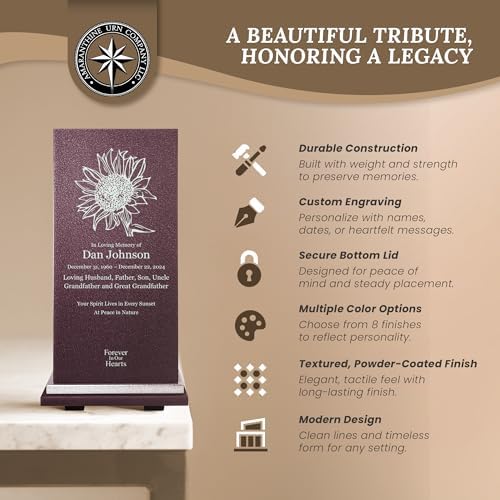 Amaranthine Urn Decorative Cremation Urn with Custom Sunflower Design