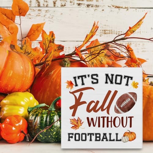 Fall Decor Football Wooden Sign Rustic Home Accent