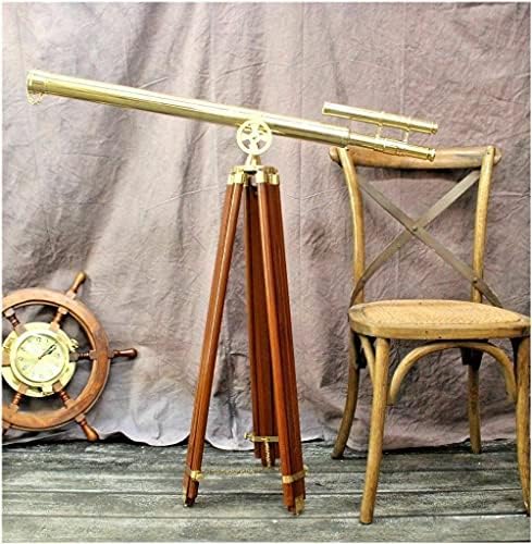 Brass Floor Standing Griffith Astro Double Barrel Antique Telescope 39 Inches