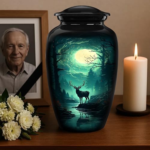 Elegant Deer Themed Cremation Urn for Adults