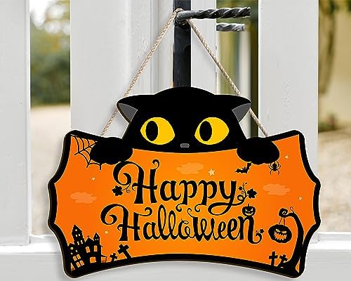 Pigort Happy Halloween Front Door Sign