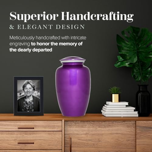 Eternal Harmony Large Cremation Urn 7x11 Purple