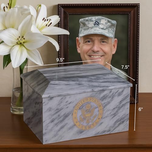 Bey-Berk Deering Moments Botticino Beige Urn for Human Ashes Adult Size Grey