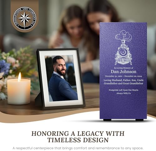 Customizable Cremation Urn with Train Locomotive Design