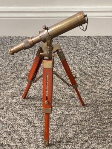 Antique Telescope with Brass Tripod Stand