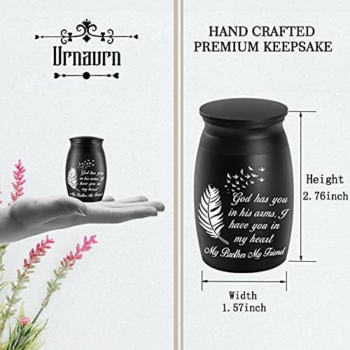 Small Decorative Urns for Brother Ashes Engraved Keepsake Urn Handcrafted Cremation Urn