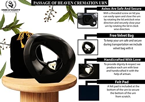 Passage of Heaven Adult Cremation Urns Black Silver