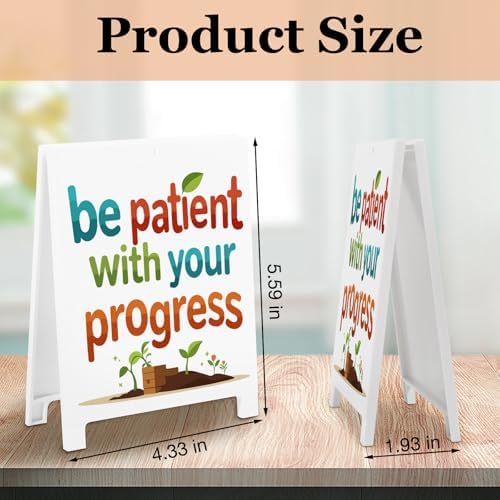 Inspirational Office Decor Desk Sign Be Patient With Your Progress