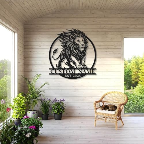 Custom Lion Metal Sign Dcor Strength Pride Wall Decor