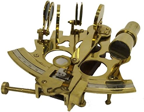THOR INSTRUMENTS 6 Inch Brass Astrolabe Sextant with Wooden Box
