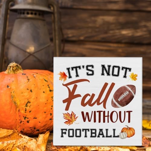 Fall Decor Football Wooden Sign Rustic Home Accent