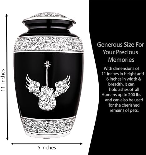 Hand Engraved Guitar Urn for Human Ashes