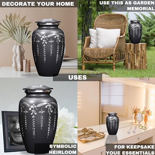 Elegant Engraved Aluminum Cremation Urn - Durable Memorial with Secure Screw Top Lid