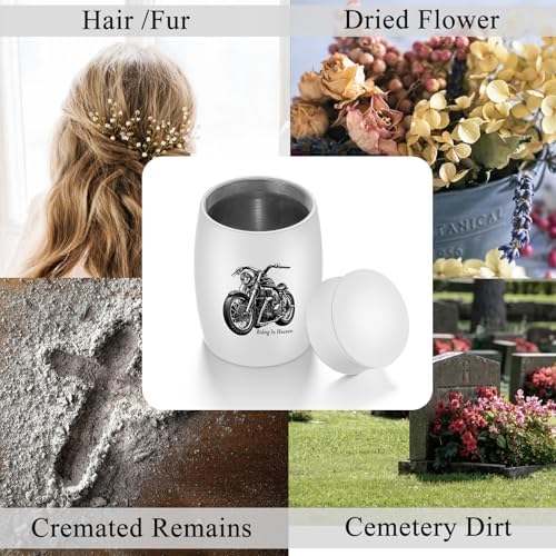 SOITIS Mini Cremation Urn Black Motorcycle Decorative Ashes Keepsake