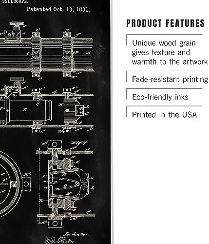 Lantern Press 12x18 Inch Premium Wood Sign with Telescope