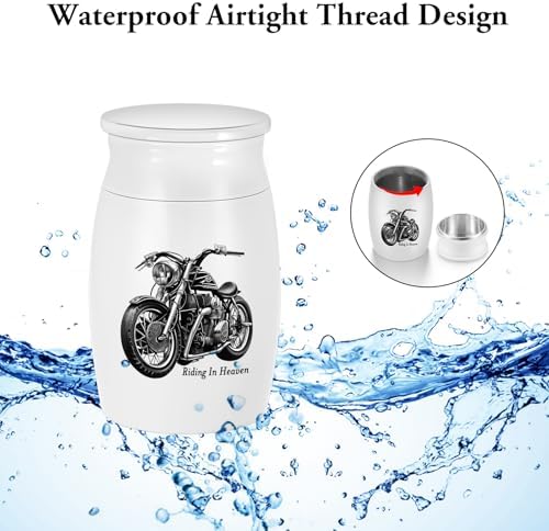 SOITIS Mini Cremation Urn Black Motorcycle Decorative Ashes Keepsake